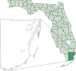 Map of Florida highlighting Virginia Gardens